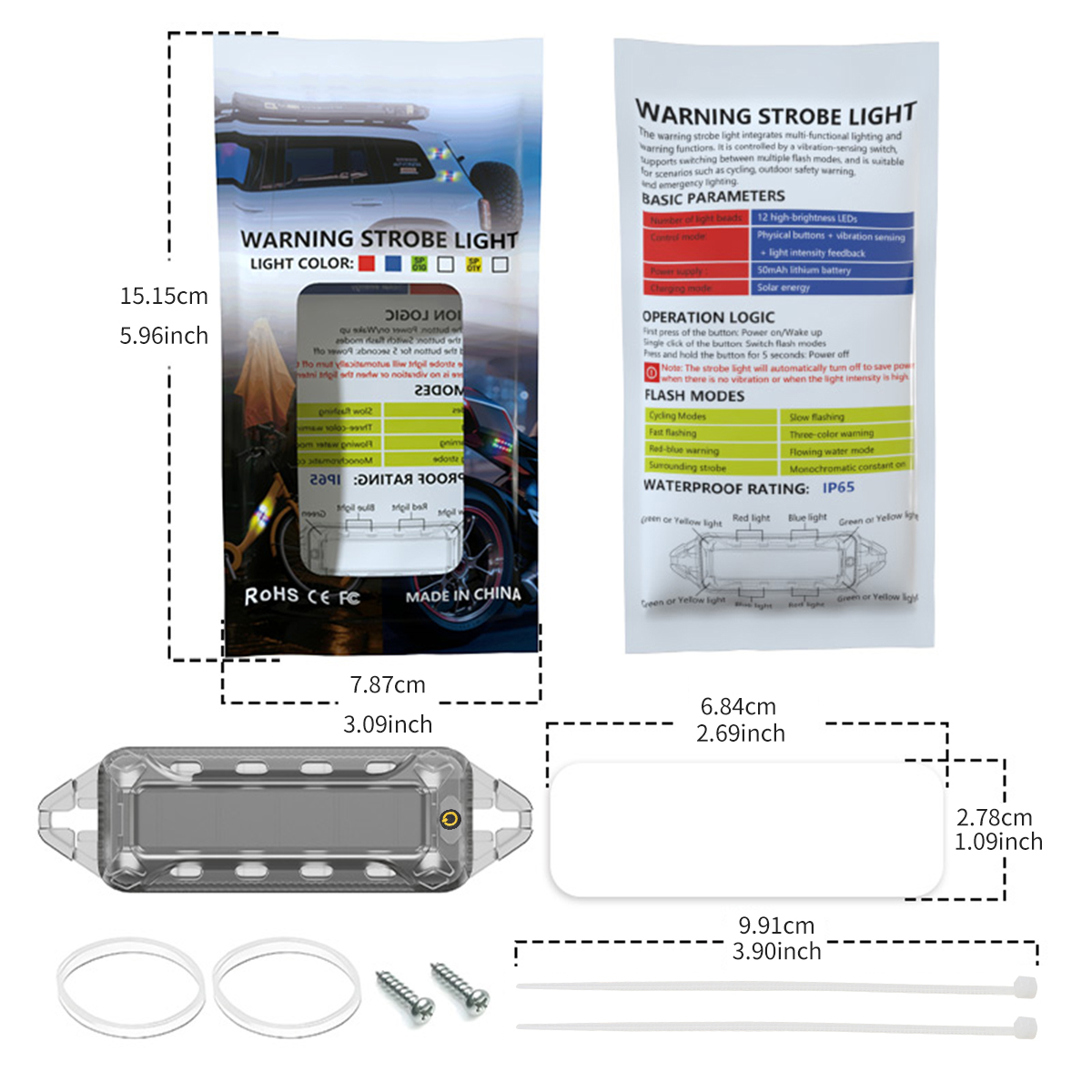 1pc Wireless LED Solar Powered - огляд і ціна Sos Light Strobe